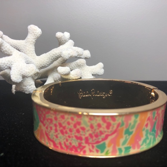 Lilly Pulitzer Aquatic Hinged Bangle Bracelet - Picture 2 of 5